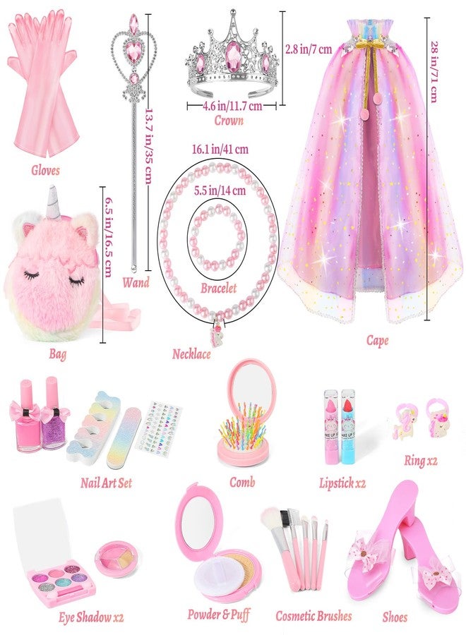 Fuzmo Kids Makeup Kit for Girls 3-8 Years Old, Princess Dress Up Toy, Non-Toxic Toddler Make Up Set for Girls Birthday Gift - Image 5